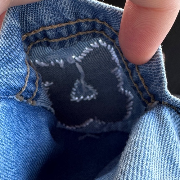 Levi's Customized Blue Overalls with Hand-sewn Red and White Strawberry Details - Picture 16 of 16